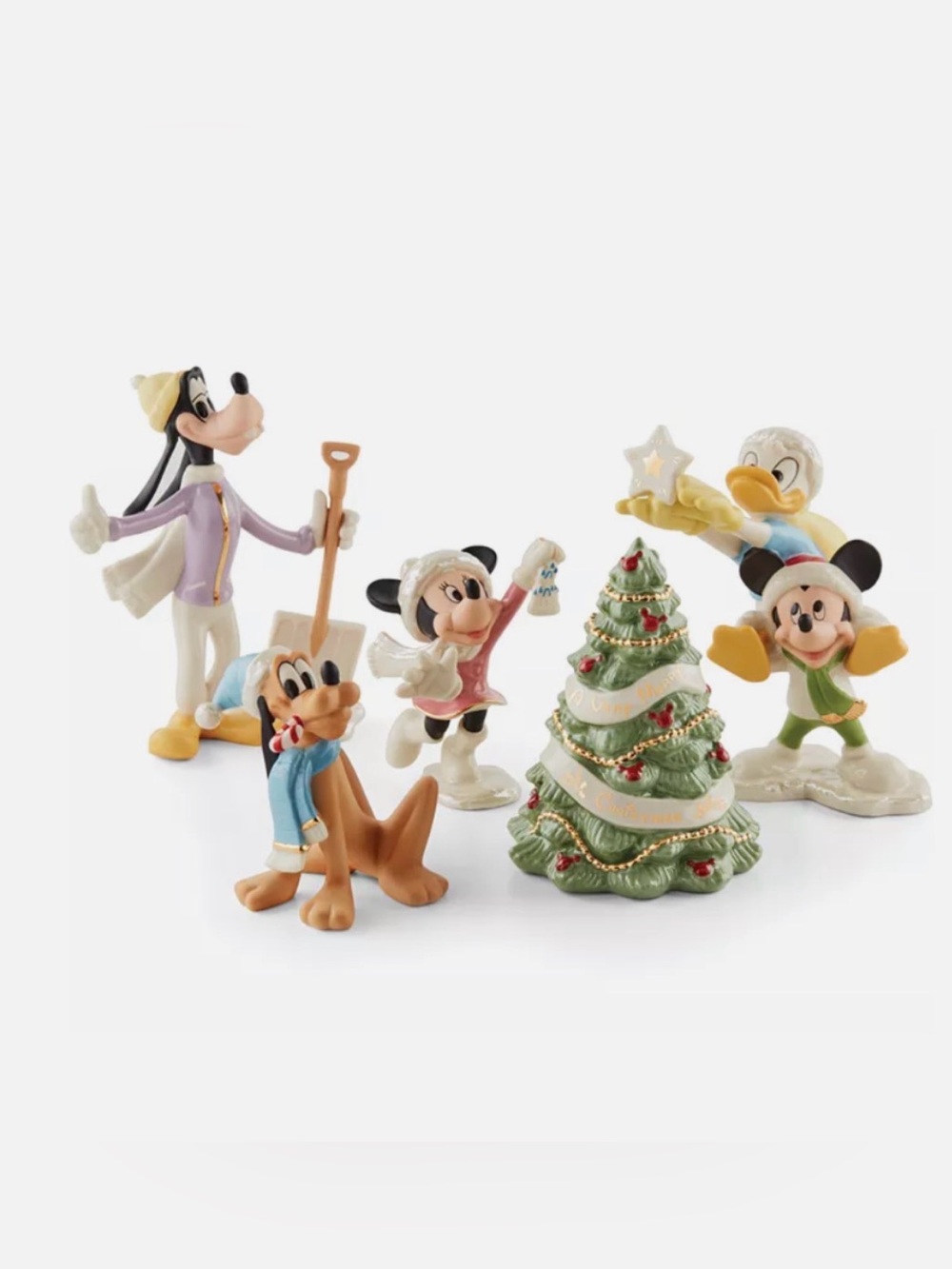 Lenox Disney Winter Fun 5 Piece Figurine Set, NIB